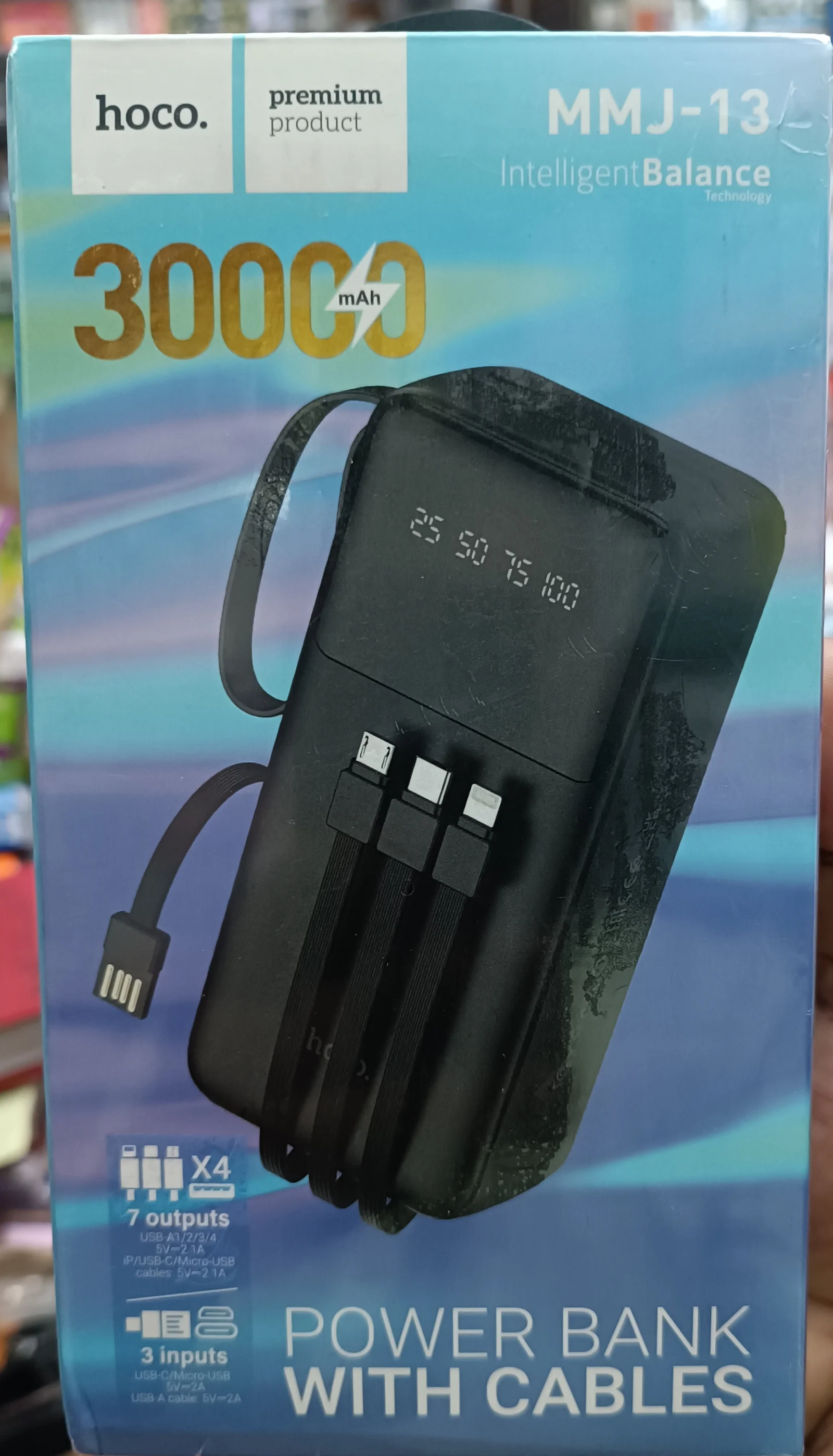 Power Bank With Cable (30000 mah)